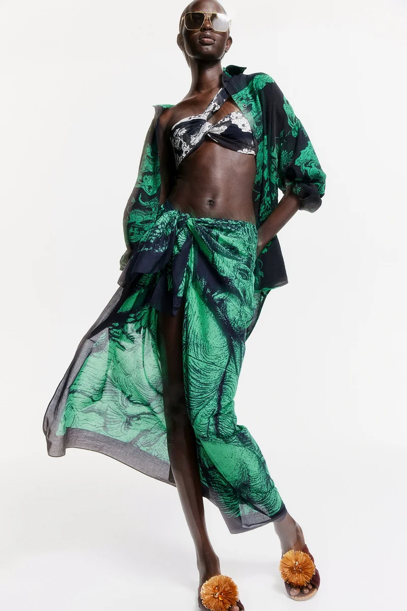 اتش اند ام وشاح قطني منقوش