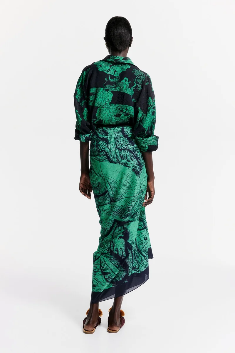 اتش اند ام وشاح قطني منقوش