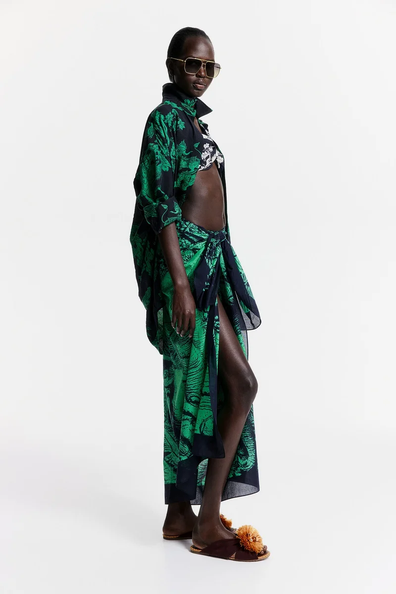 اتش اند ام وشاح قطني منقوش