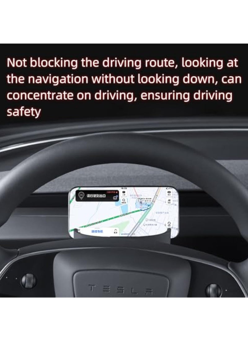 KASTWAVE Center Console Organizer for Tesla 2024 Model 3, Steering Wheel Phone Holder, Steering Wheel Tray, Non Slip Silicone Phone Storage Tray, Dashboard Hidden Tray, Model 3 Accessories - Image 4