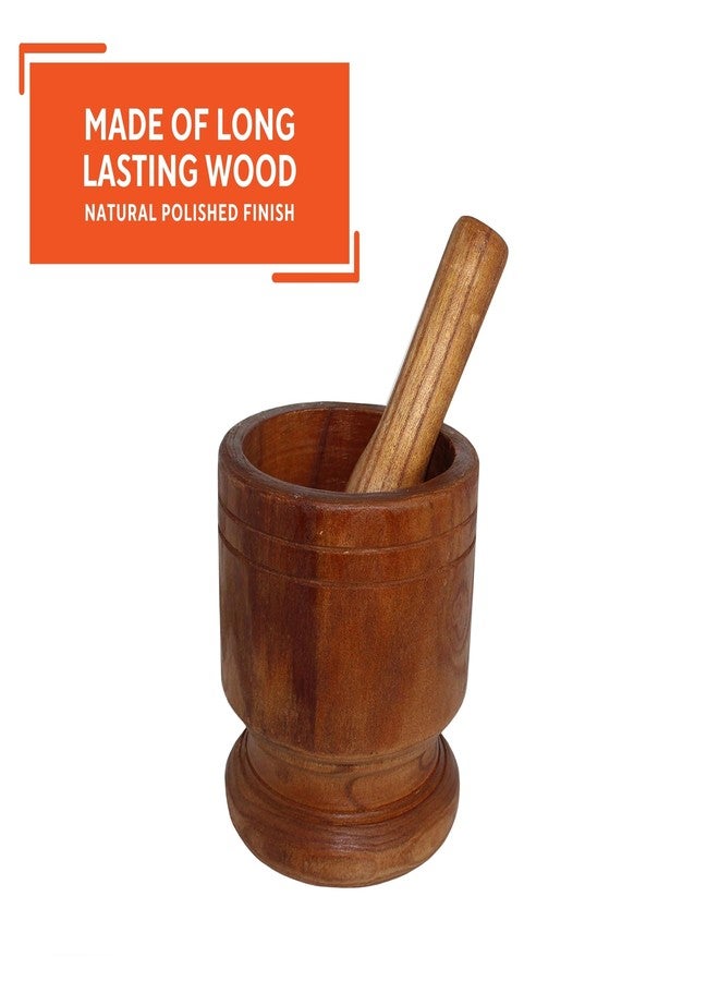IMUSA Wood Mortar and Pestle, Jumbo - Image 3