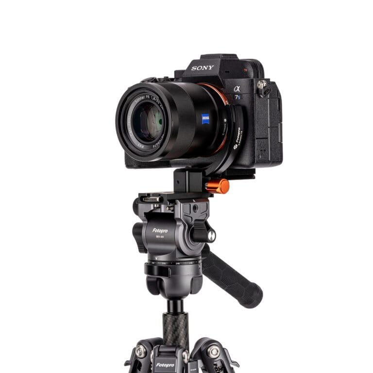 Fotopro حامل كاميرا عمودي X-Rotator 75 | دعم عدسة 64.8 مم أفقي وعمودي، تركيب حلقة العدسة، لوحة تركيب قابلة للدوران لكاميرا DSLR، تناسب لوحة لنوع Arca | الحمولة 3 كجم - Image 2