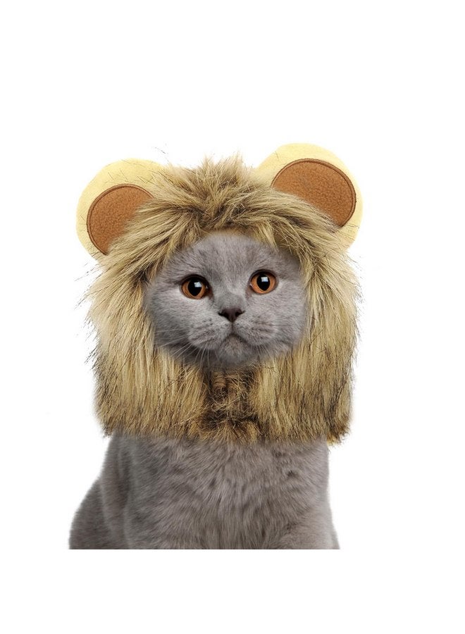 NAMSAN Lion Mane for Cat Small Dog Halloween Costume Cat Lion Mane Wig Lion King Hat Cosplay Kitten Outfit for Halloween Easter Holiday Party Activity - Image 1