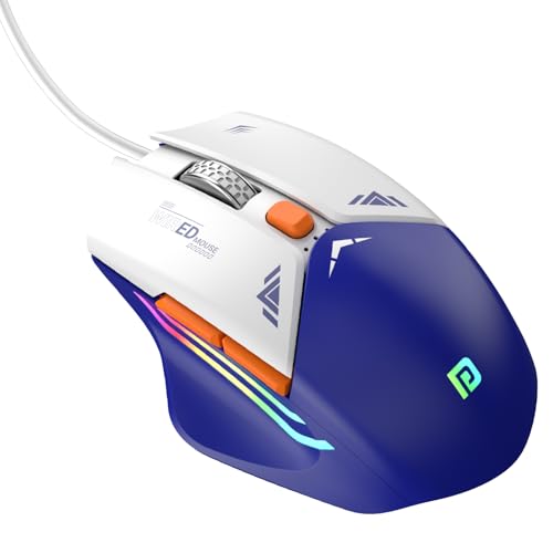 Portronics Vader Wired Gaming Mouse with 6 Buttons, Thumb Support, Adjustable DPI (6400 Max), RGB Light Effects, Ergonomic Design, 1.5 m Long USB Cable for Laptop & PC (Blue) - Image 1