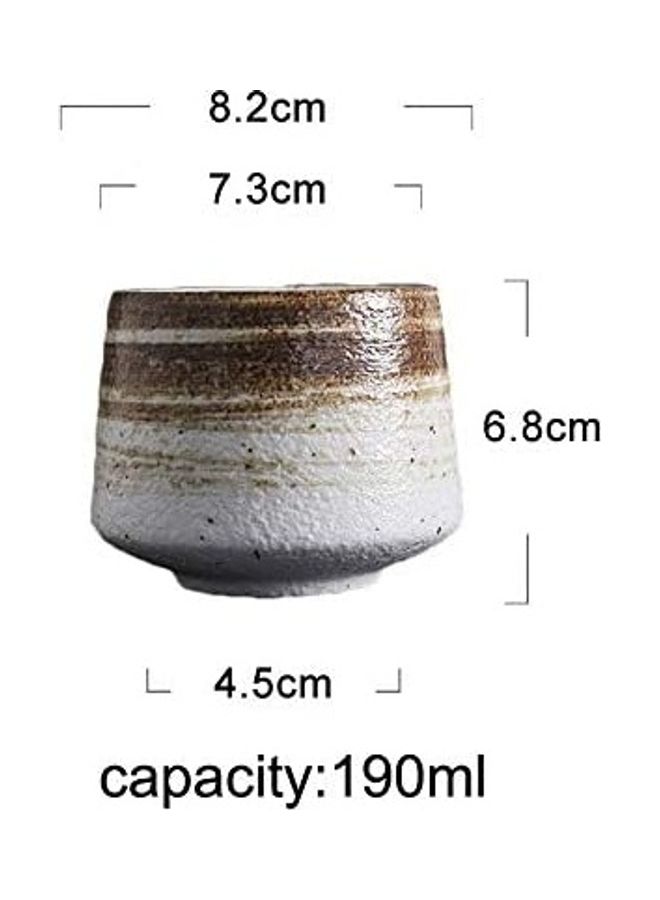 إسكدنيا طقم أكواب قهوة/ شاي من السيراميك مكون من قطعتين البني/الأبيض - Image 4