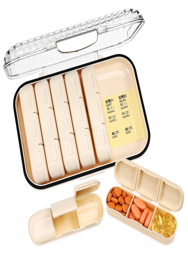 Baluue Weekly Pill Organizer, 3 Times a Day Portable Travel Pill Box 7 Day Large Containers Case Medication Reminder Sticker for Hold Medicine Fish Oils and Daily Medication - Image 1