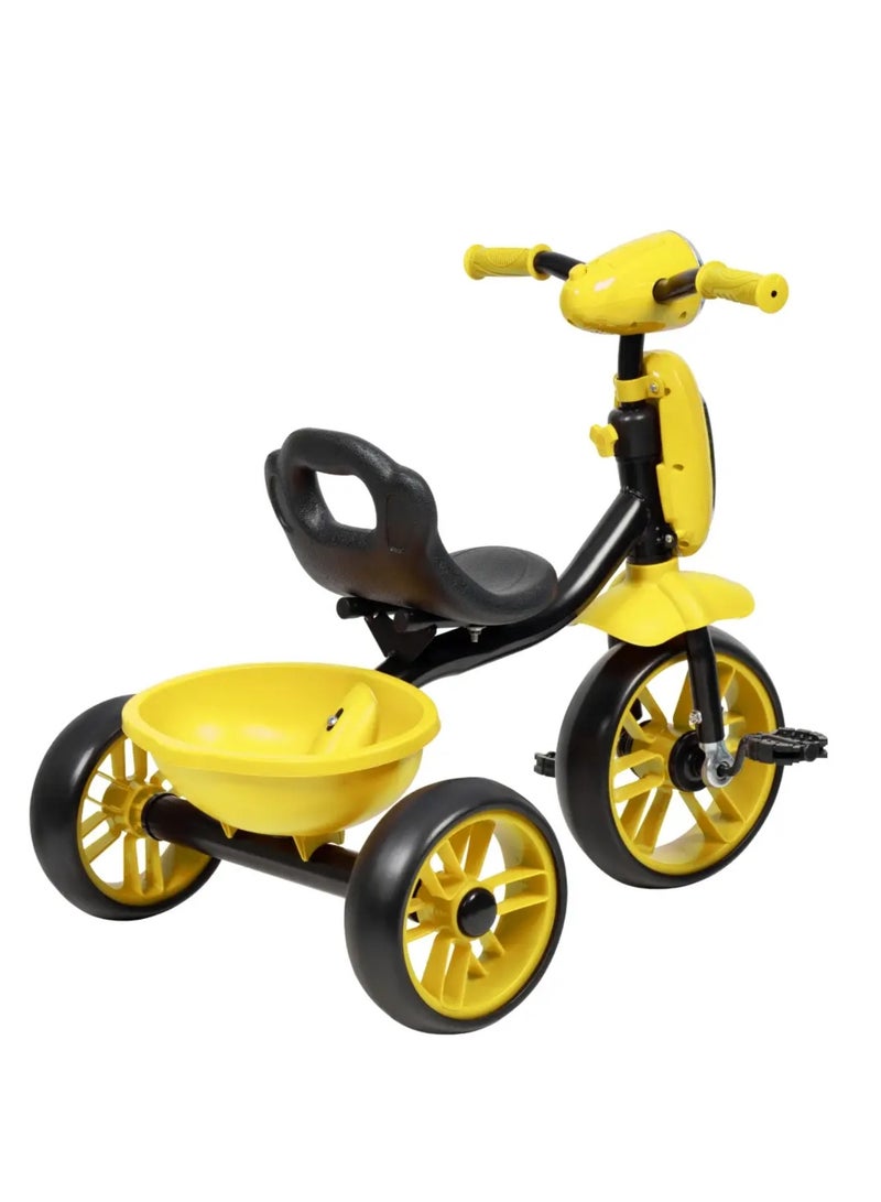 دراجة ثلاثية العجلات من  للأطفال الصغار مع سلة تخزين خلفية ومصباح امامي مناسبة 2 إلى 5 سنوات للأولاد والبنات - Image 2