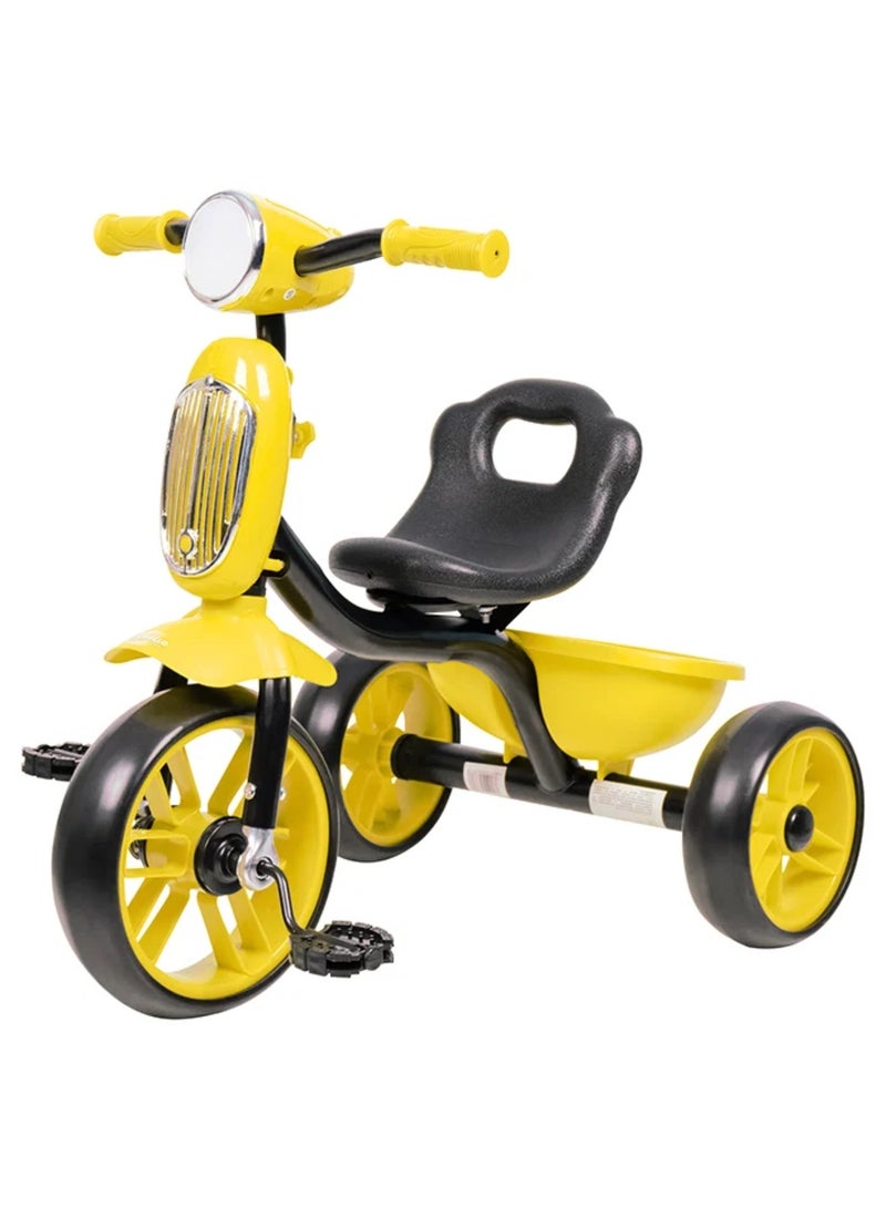 دراجة ثلاثية العجلات من  للأطفال الصغار مع سلة تخزين خلفية ومصباح امامي مناسبة 2 إلى 5 سنوات للأولاد والبنات - Image 1