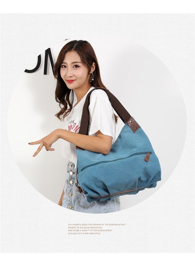 Handbag for Women Satchel Tote Bag Casual Canvas Pouch Handbags Purse Bag-blue  - Image 2