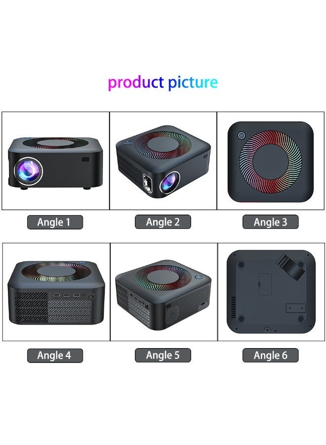 Xnano Smart Projector X5 Full HD Portable Projector 1080P 4K HDR10+Technology / 3D Display / 400Ansi / Unique Speaker Cavities / Multiple Compatible Interfaces HD: Game Machine, TV Box, Laptop; USB: Mouse, Keyboard, U-disk; Earphone: Earphone, Audio Device, Speaker; Ethernet: Network Cable / RAM 2GB+ROM 16GB - Image 2