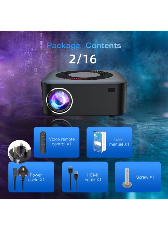 Xnano Smart Projector X5 Full HD Portable Projector 1080P 4K HDR10+Technology / 3D Display / 400Ansi / Unique Speaker Cavities / Multiple Compatible Interfaces HD: Game Machine, TV Box, Laptop; USB: Mouse, Keyboard, U-disk; Earphone: Earphone, Audio Device, Speaker; Ethernet: Network Cable / RAM 2GB+ROM 16GB - Image 5