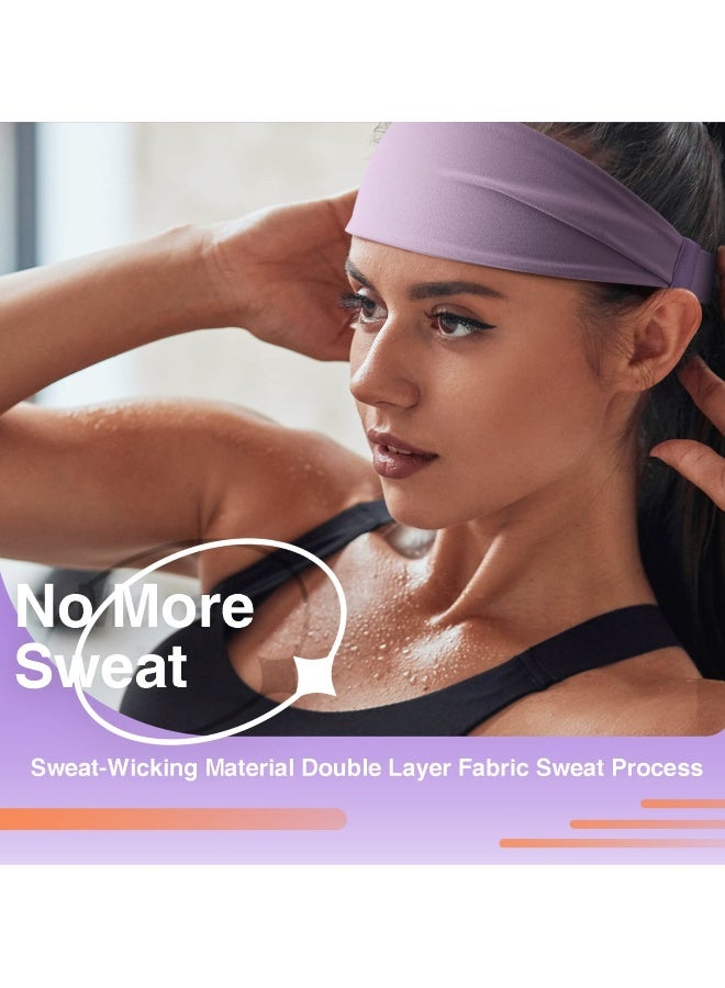 Nariele 3 Pcs Headbands for Women, Women's Sport Headband Sweatband for Yoga, Working Out, Travel, Running (Pink, Blue, Purple) - Image 3