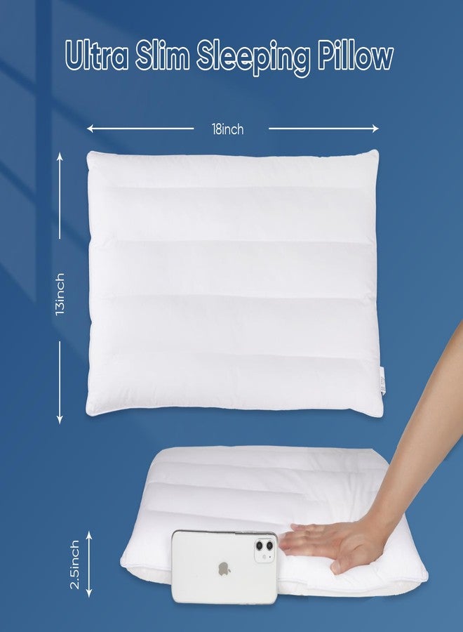 MINUPWELL Ultra Flat Small Pillow for Sleeping, 18x13in, 7D Fiber Fill, 100% Cotton, Travel Pillow, Mini, 2.5 inches - Image 4