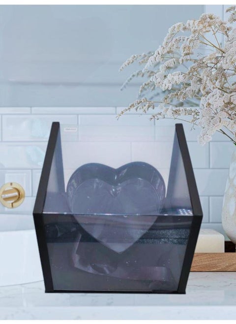 Luxury Heart Display Box with Drawer - Textured Black