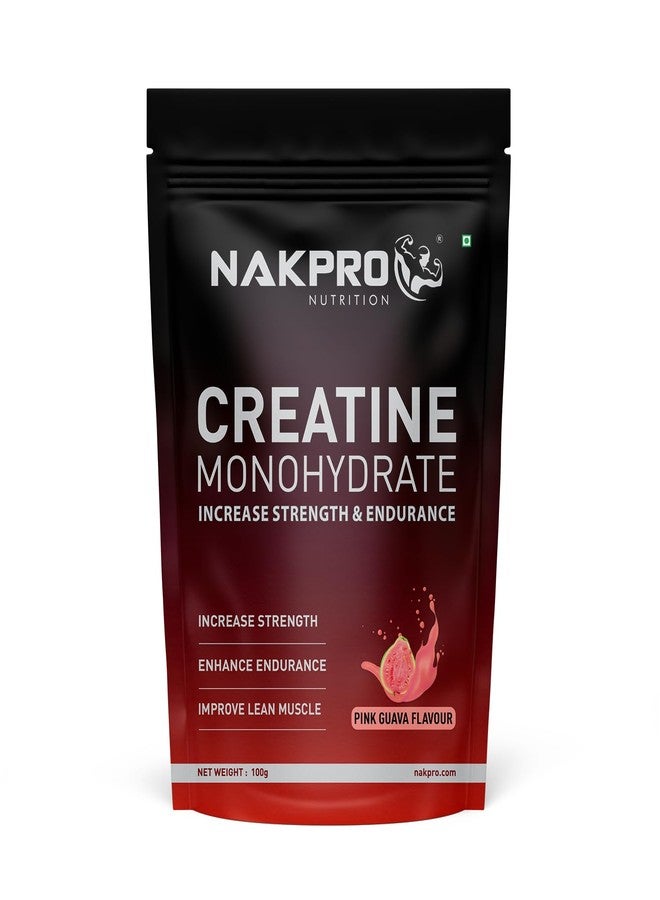 NAKPRO NUTRITION Micronised Creatine Monohydrate | 100g (25 Servings) | Pink Guva | Trustified Certified | Rapid Absorption Pre/Post Workout - Image 1