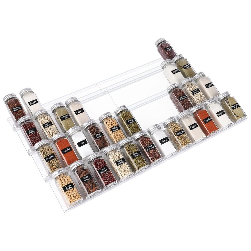 Mugath Spice Rack 8 Tier Spice Rack Drawer Organizers Seasoning Jars Drawers InsertSpice Storage ShelfSeasoning Rack Tray Insert for Cabinet Drawer - Image 1