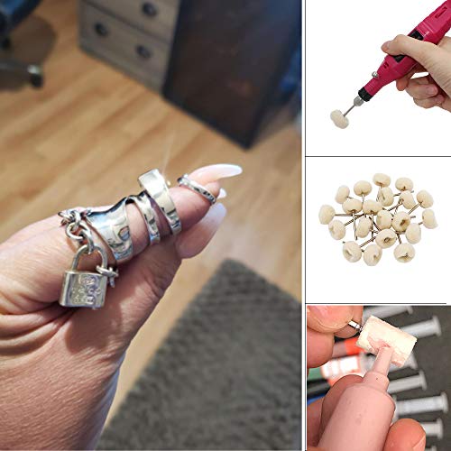 HIPOGT 100 Pcs Polishing Buffing Wheel Set Wool Felt Cotton Mounted 3/32 Shank Buff Wheels Shank Rotary Buffing Tools Accessories - Image 4