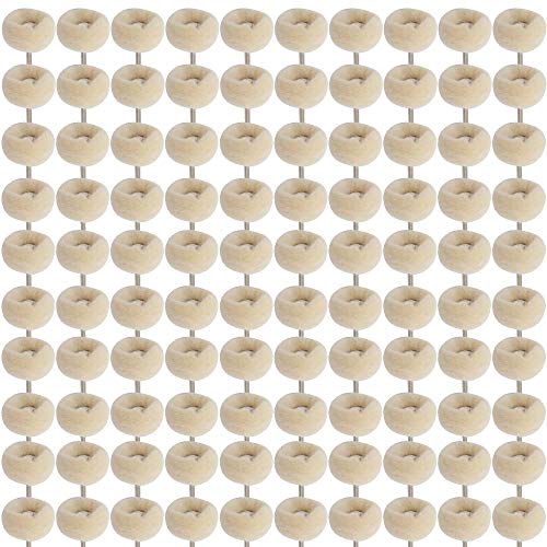HIPOGT 100 Pcs Polishing Buffing Wheel Set Wool Felt Cotton Mounted 3/32 Shank Buff Wheels Shank Rotary Buffing Tools Accessories - Image 1