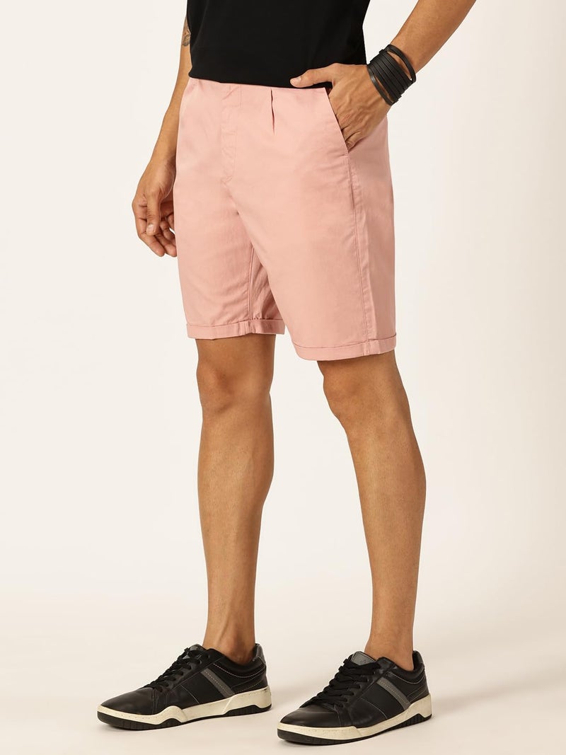 Thomas Scott Men 100% Cotton Smart Chino Shorts (TSS038_Peach, 32) - Image 2