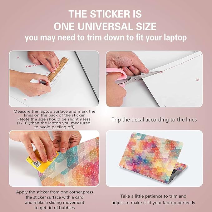ARS Laptop Skin Sticker Decal for 12"–15.6" Laptops, Waterproof Vinyl Cover Protector for Notebook PC, Removable Decorative Laptop Sticker with Free 2 Wrist Pads, Universal Fit for MacBook, HP, Dell, Lenovo - Image 2