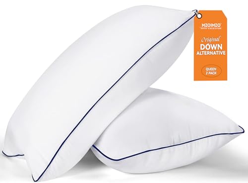 MZOIMZO Bed Pillows for Sleeping- Medium Soft, Queen Size Set of 2, Cooling Hotel Quality for Back, Stomach or Side Sleepers - Image 1