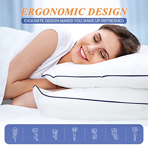 MZOIMZO Bed Pillows for Sleeping- Medium Soft, Queen Size Set of 2, Cooling Hotel Quality for Back, Stomach or Side Sleepers - Image 4