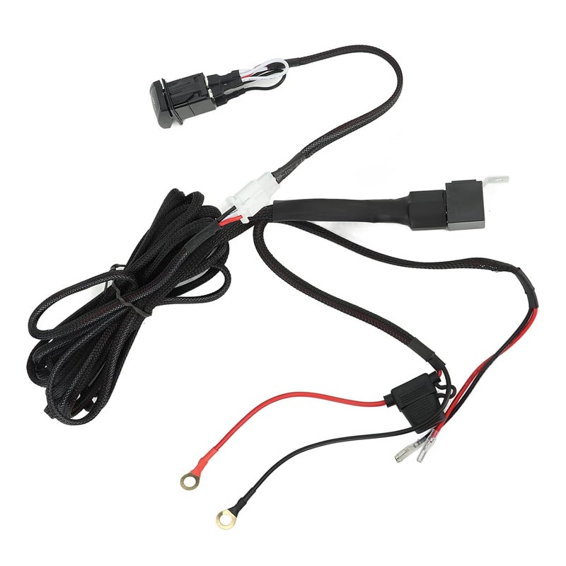 12V LED Work Light Wiring Harness with 16 Gauge Wires and Inline Fuse – High Electrical Conductivity, Durable ABS & Copper, Easy Installation for ATV SUV Pickup - Image 5
