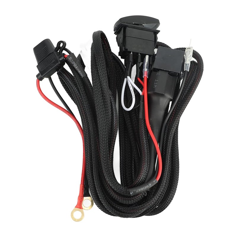 12V LED Work Light Wiring Harness with 16 Gauge Wires and Inline Fuse – High Electrical Conductivity, Durable ABS & Copper, Easy Installation for ATV SUV Pickup - Image 1