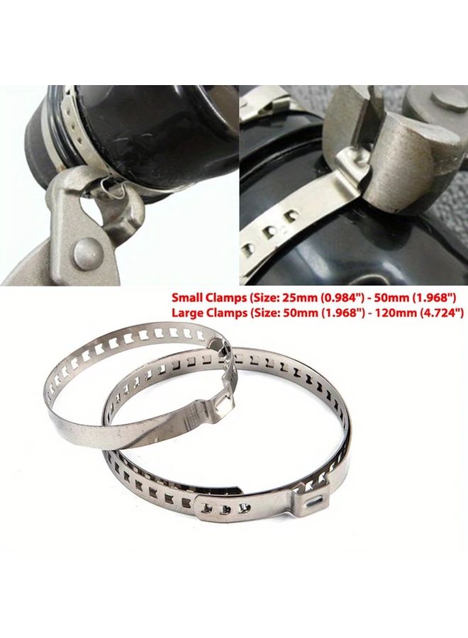 Universal Stainless Steel CV Joint Boot Clamp Kit 1 Set Adjustable Durable Driveshaft Repair - Image 1