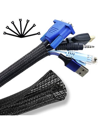 Cable Management, Cable Organizer, 10ft - 1/2 inch Wire Loom, Self-Wrap Cord Hider, Braided Cable Sleeve with 14 Reusable Cable Ties included, Cord Organizer for TV/PC/Home Theater/Automobile - pzsku/Z2E5F3EA6DF2620611AB4Z/45/_/1691573286/31373a10-5d26-421e-9c5d-77bf40d94461