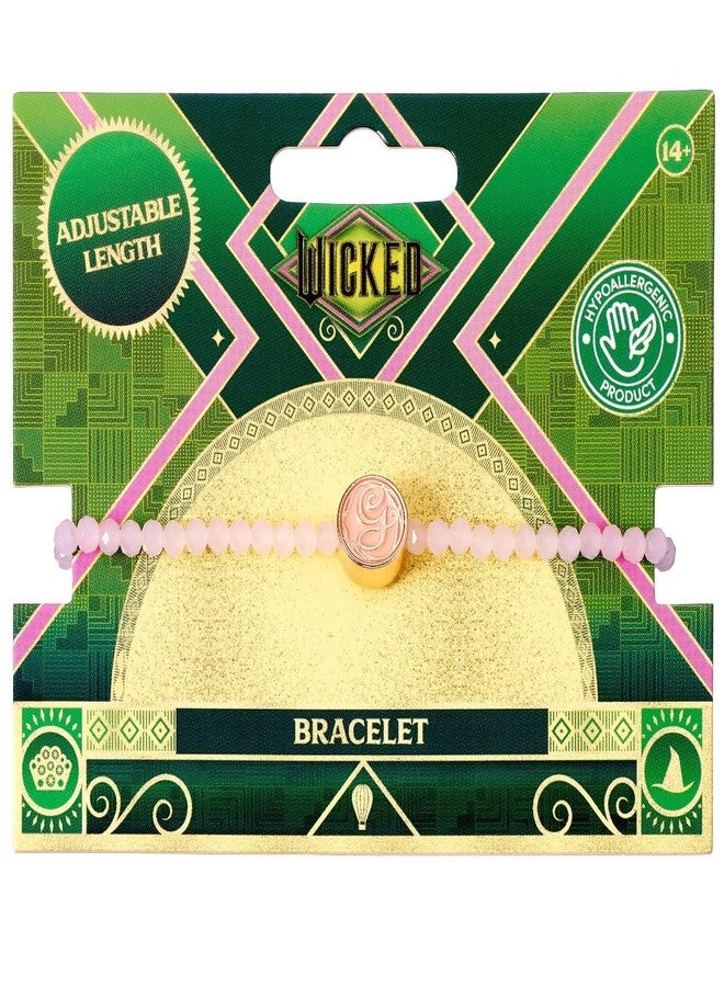 WICKED Glinda Rose Quartz Adjustable Friendship Bracelet Featuring G Initial - Pink, One Size, Zinc alloy - 93% zinc + 3% copper + 4% aluminum/Quartz, No Gemstone - Image 2