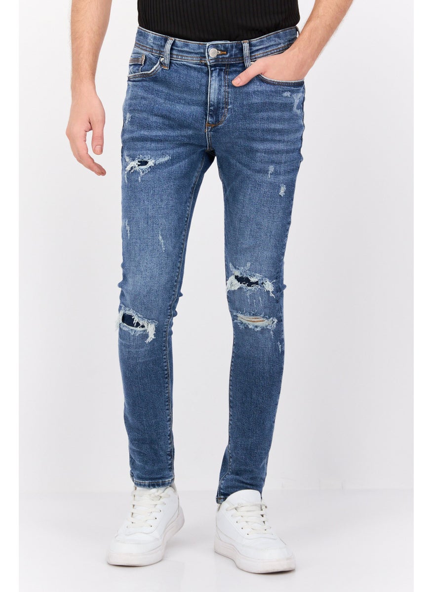 Men Skinny Fit Stretchable Ripped Denim Jeans, Blue - pzsku/Z2E5F713CB85BDC92F287Z/45/_/1737728246/8420f4e3-136f-4594-9ff3-8b9745c5e05b