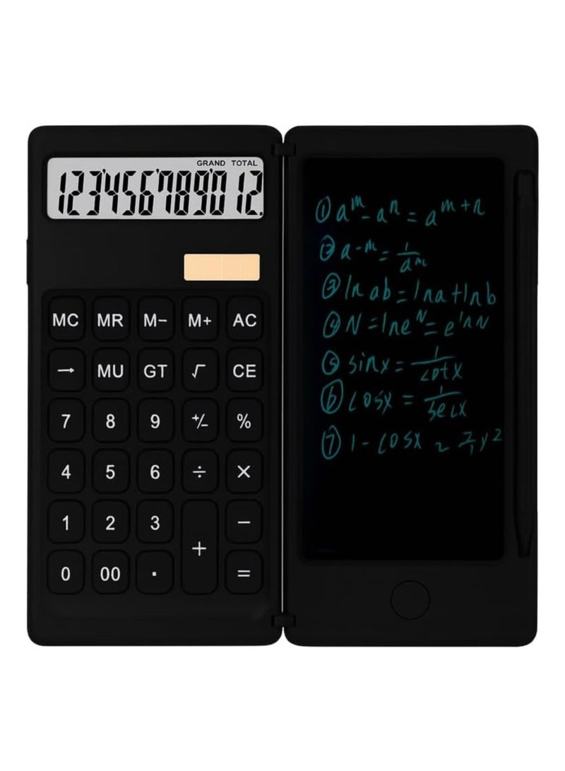 آلة حاسبة ذكية DS-2807 مع لوحة كتابة إلكترونية LCD وقلم – شاشة مزدوجة تعمل بالطاقة الشمسية والبطارية - Image 1