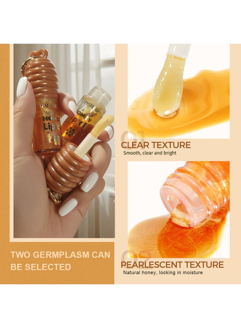 SAM SUGAR Honey Lip Oil, No-Sticky Gloss Lip Balm Lip Care, Moisturizing Hydrating And Nourishing Lips for Moisturized Shiny Lips(01#) - Image 3