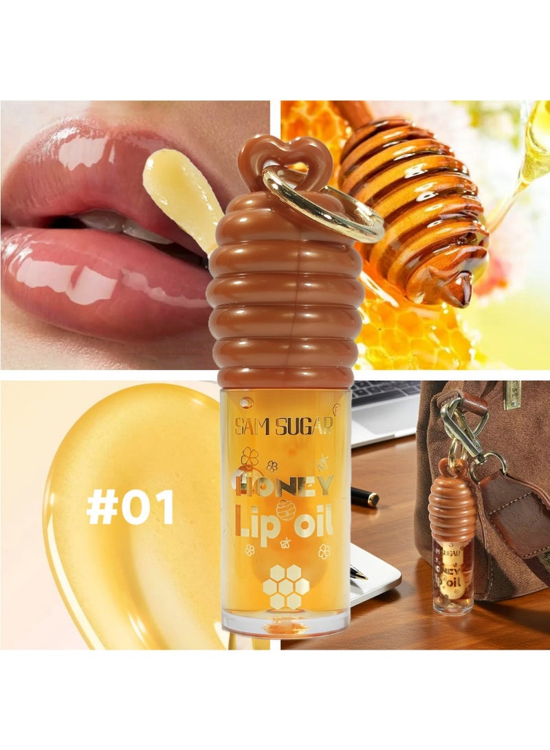 SAM SUGAR Honey Lip Oil, No-Sticky Gloss Lip Balm Lip Care, Moisturizing Hydrating And Nourishing Lips for Moisturized Shiny Lips(01#) - Image 5