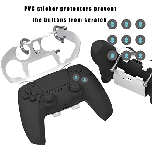 EXknight Leverback V2 Paddles Attachment, Back Buttons Adapter for PS5 Controller | Fit with Thumb Grips (White) - Image 2