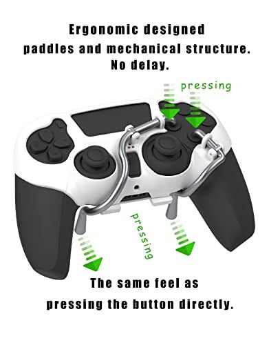 EXknight Leverback V2 Paddles Attachment, Back Buttons Adapter for PS5 Controller | Fit with Thumb Grips (White) - Image 4