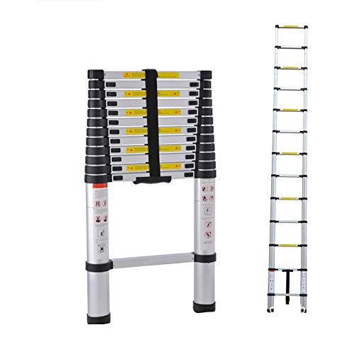 Inditradition 26.5 Feet (8 Meter) Foldable Aluminium Telescopic Ladder (18 Steps, 21 KG, Silver) | EN131 Certified, Compact & Portable Extension Ladder for Indoor & Outdoor Use - Image 1