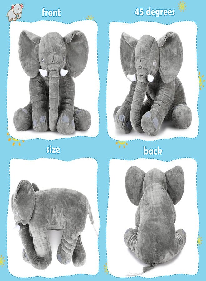 Yulejo Giant Stuffed Elephant Plush Animal Toy Large Soft Stuffed Animal Party Favor Huge Gray Elephant Plush Doll for Kids Girlfriend Home Decor(23.6 Inch) - Image 5
