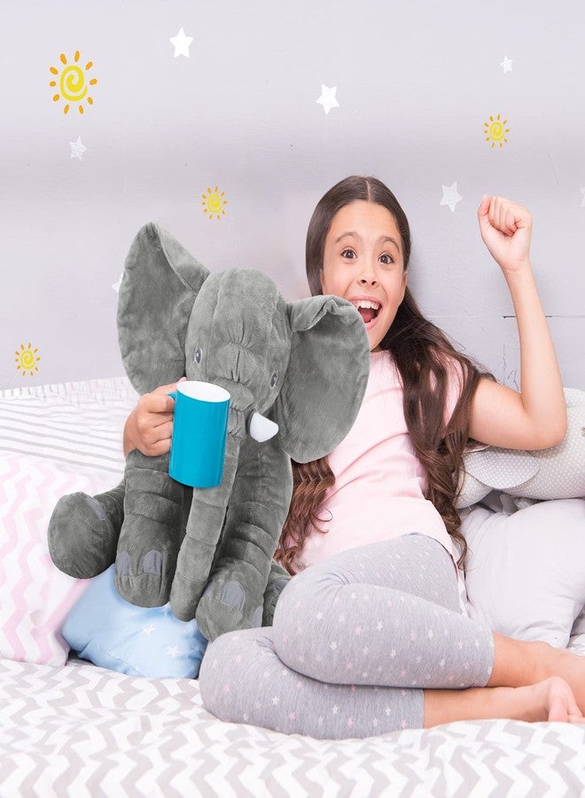 Yulejo Giant Stuffed Elephant Plush Animal Toy Large Soft Stuffed Animal Party Favor Huge Gray Elephant Plush Doll for Kids Girlfriend Home Decor(23.6 Inch) - Image 2