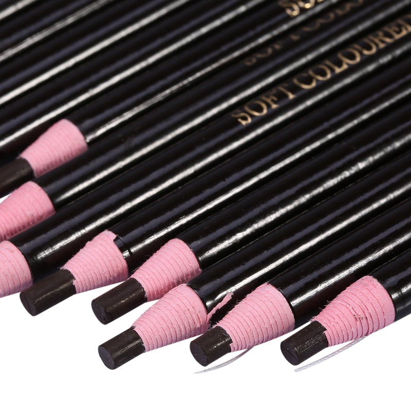12Pcs/Set Fashion Eyebrow Tattoo Pen Longlasting Eye Brow Pencil Makeup Tool Coffee - Image 3
