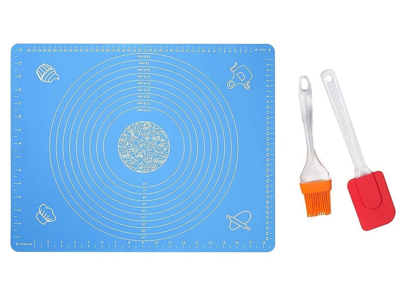 AMENDAS Chapati Baking Dough Kneading Rolling Mat Silicon Roti Mat for Kitchen with Spectulla Set - Image 1