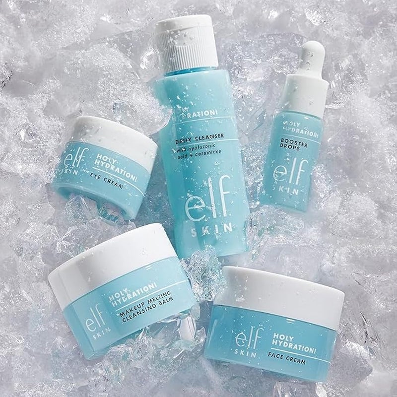 elf e.l.f. SKIN Hydrated Ever After Skincare Mini Kit, Cleanser, Makeup Remover, Moisturiser & Eye Cream For Hydrating Skin, Airplane-Friendly Sizes - Image 3