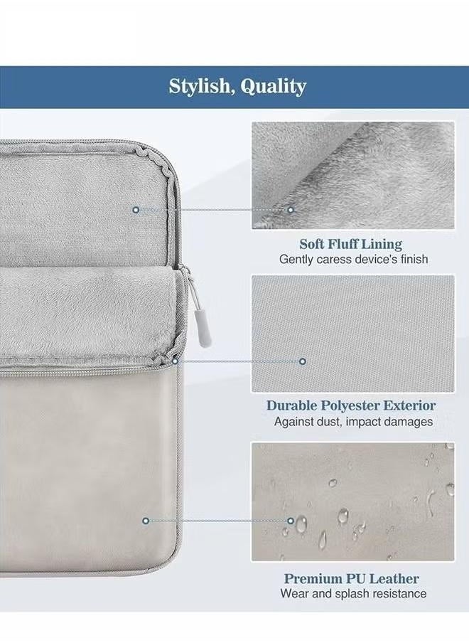 Generic Multifunctional storage bag,9-11 Inch Tablet Sleeve Bag Carrying Case for iPad Pro 11 2021-2018, Air 5/4 10.9, 10.2, Galaxy Tab A8 10.5, Tab S8 11", Surface Go 2, 1, Protective with Pocket, Light Gray  - Image 3