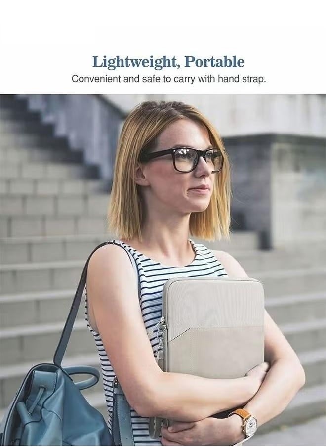 Generic Multifunctional storage bag,9-11 Inch Tablet Sleeve Bag Carrying Case for iPad Pro 11 2021-2018, Air 5/4 10.9, 10.2, Galaxy Tab A8 10.5, Tab S8 11", Surface Go 2, 1, Protective with Pocket, Light Gray  - Image 2