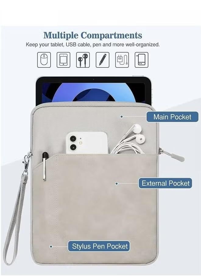 Generic Multifunctional storage bag,9-11 Inch Tablet Sleeve Bag Carrying Case for iPad Pro 11 2021-2018, Air 5/4 10.9, 10.2, Galaxy Tab A8 10.5, Tab S8 11", Surface Go 2, 1, Protective with Pocket, Light Gray  - Image 5