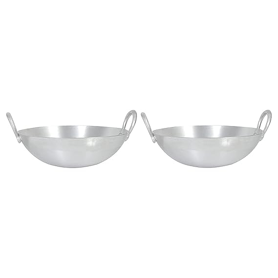 VOMI Aluminum Kadhai with Handle for Cooking 3 Litter and 4 Litter Combo Pack of 2 Pieces - Image 3