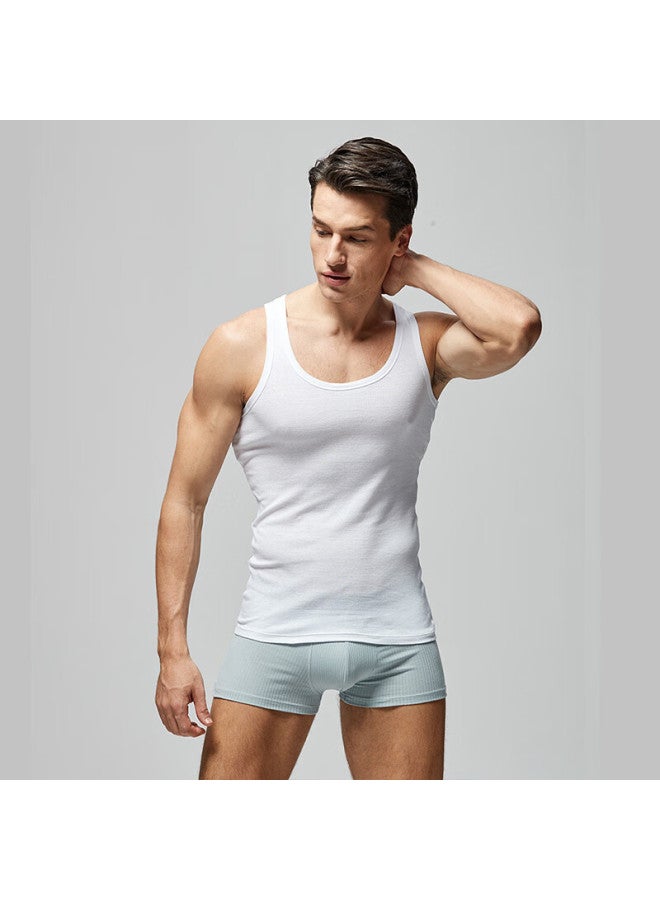 LANG SHA Men's Tank Top, Pure Cotton Undershirt, High-elasticity, Sweat-absorbing, Breathable, Sleeveless, Round Neck Sports Vest - Image 2