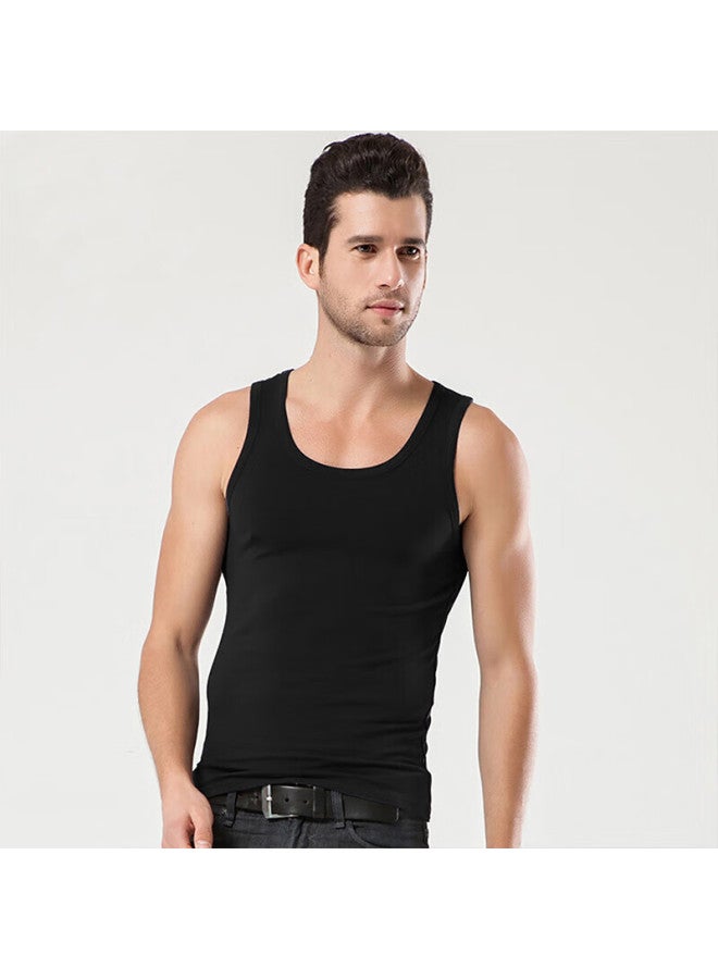 LANG SHA Men's Tank Top, Pure Cotton Undershirt, High-elasticity, Sweat-absorbing, Breathable, Sleeveless, Round Neck Sports Vest - Image 4