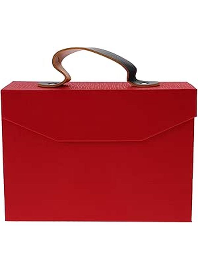 Healvian Red Flip Top Storage Box 18x13x6 5cm Portable Holiday Present Wrapping Container - Image 1